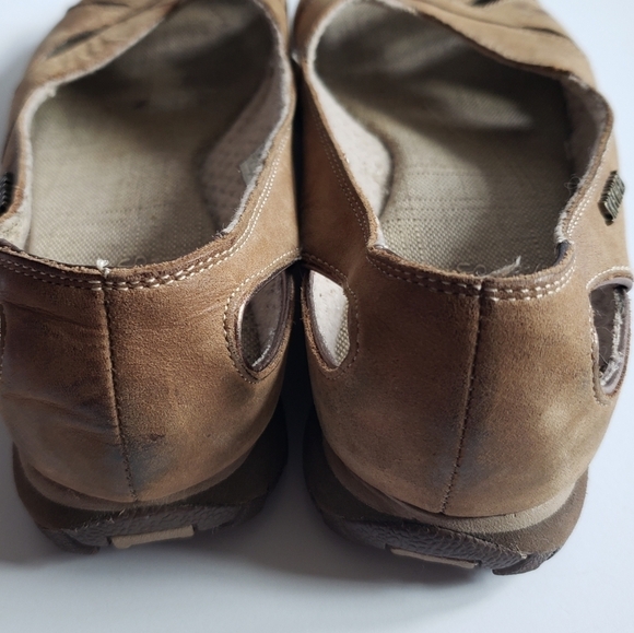 Skechers Y2K Leather Slip On Peep Toe Flats Sz 8 - Picture 6 of 11